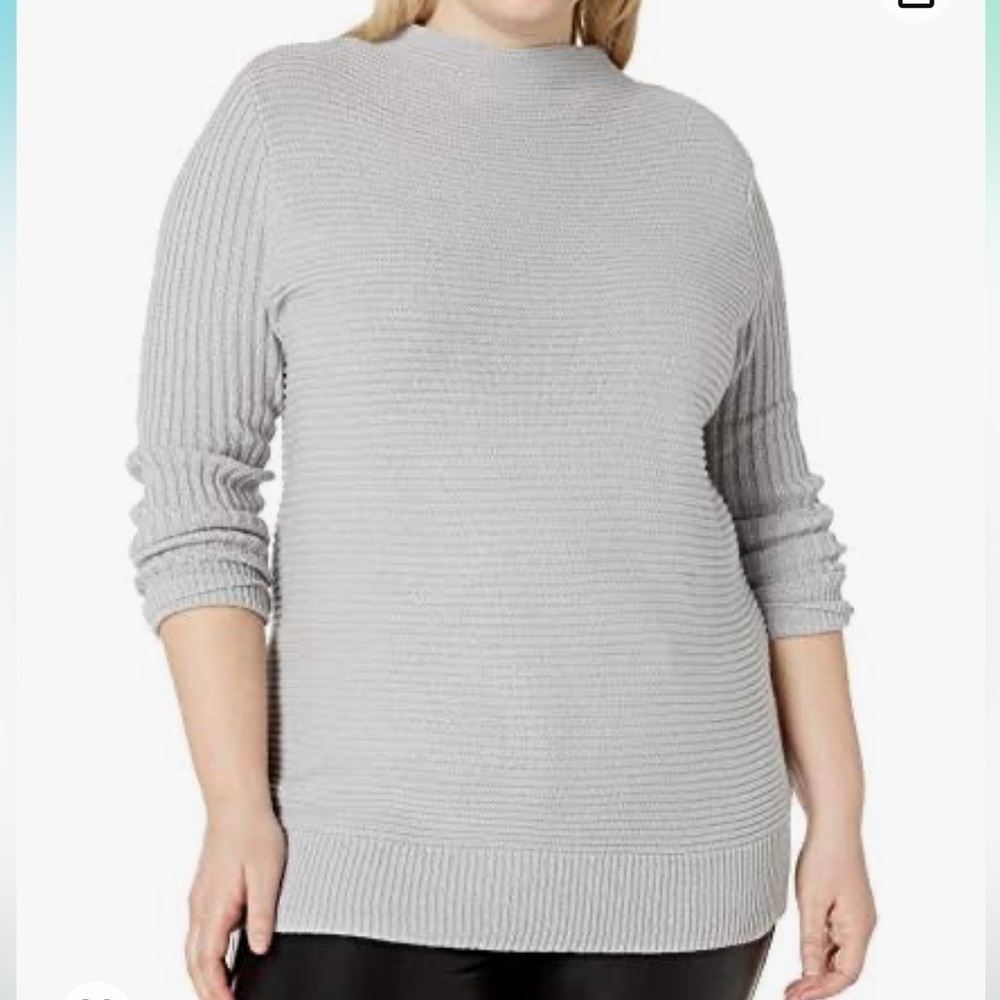 Jessica Simpson Sz L ribbed mock neck‎ light bluish gray sweater sz L